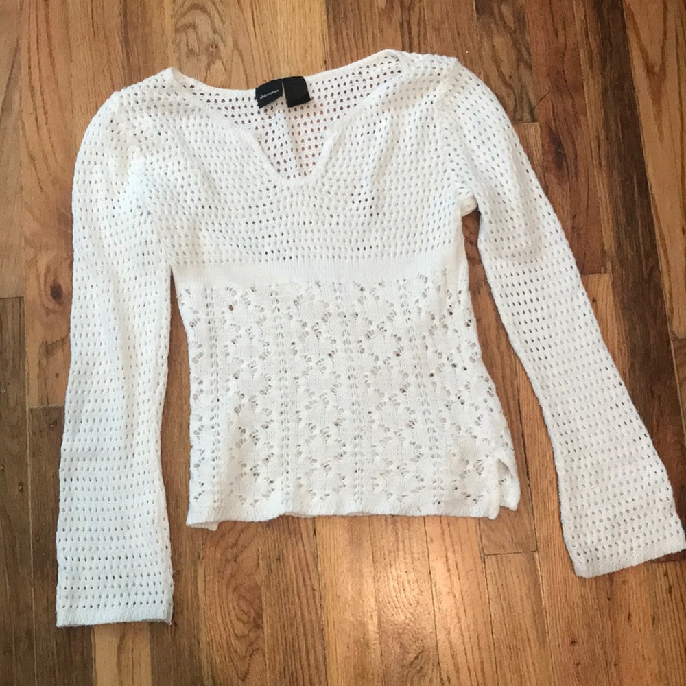 Really cute white sweater!